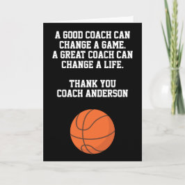 Personalized Thank You Basketball Coach From Team Karte