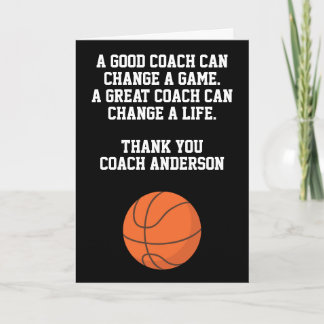 Personalized Thank You Basketball Coach From Team Karte
