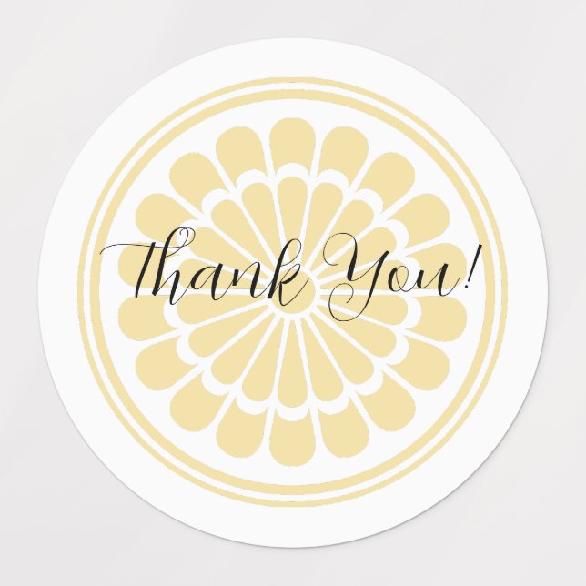 Personalized Thank You Chrysanthemum Etiketten (Design 1)