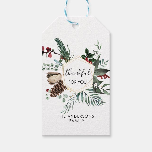 Personalized Thankful for you! Geschenkanhänger (Vorderseite)