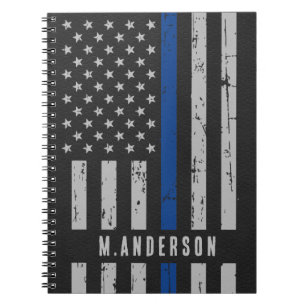 Personalized Thin Blue Line Police Officer Notizblock