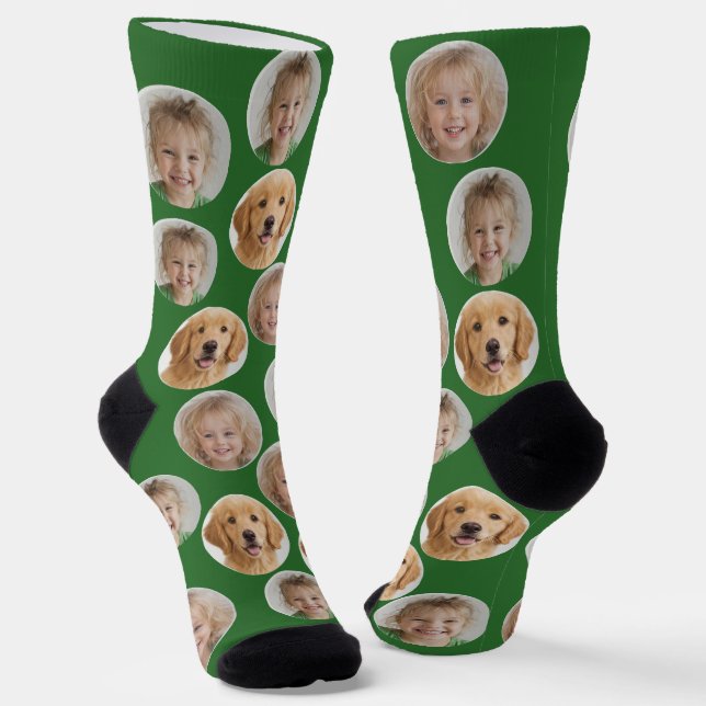 Personalized Three-Photo Face Socks | Custom Gift Socken (Gewinkelt)