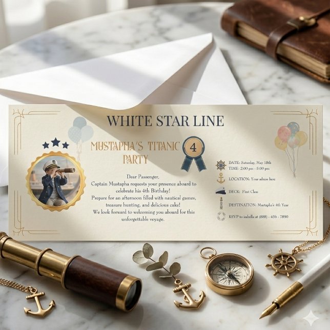 Personalized Titanic Boarding Pass Birthday Einladung (Von Creator hochgeladen)