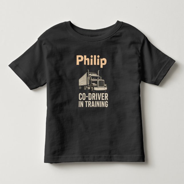 Personalized toddler shirt for trucker - semi   (Vorderseite)