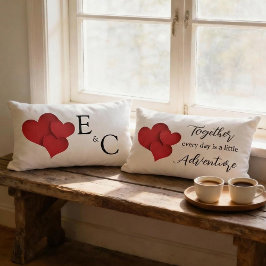 Personalized Together Every Day Adventure Monogram Lendenkissen