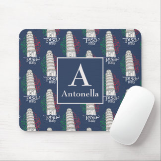 Personalized Tower of Pisa with Monogram and Name Mousepad
