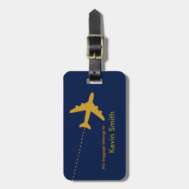 Personalized Travel Airplanes Gepäckanhänger (Vorderseite vertikal)