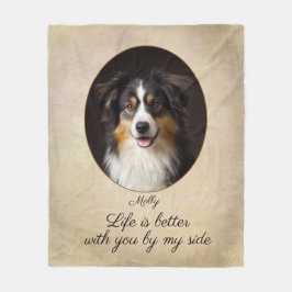 Personalized Tricolor Aussie by My Side Fleecedecke