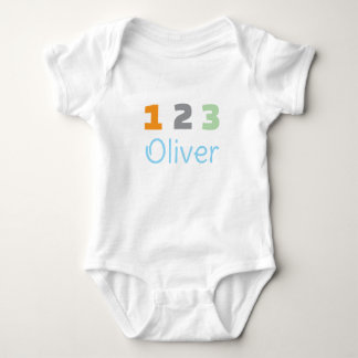 Personalized Triplets Outfit, Custom 1 2 3  Baby Strampler