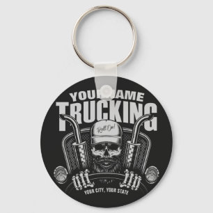 Personalized Trucking Skull Trucker Big Rig Truck Schlüsselanhänger