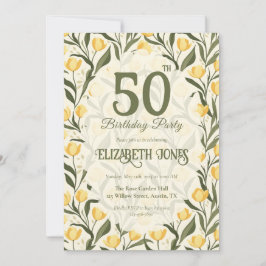 Personalized Tulip Themed Birthday Einladung