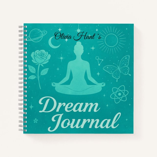 Personalized Turquoise Dream Journal Notebook Notizbuch (Vorderseite)