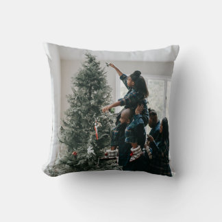 Personalized Two Sided Family Christmas Photo Kissen