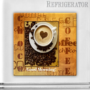 Personalized Typography Coffee Lover Photo Magnet