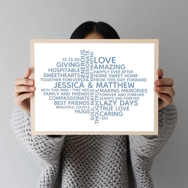 Personalized Typography Word Cloud for Couples Poster (Von Creator hochgeladen)