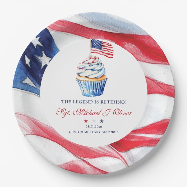 Personalized U.S. Military Retirement Pappteller (Vorderseite)