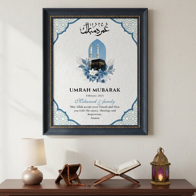Personalized Umrah Mubarak Islamic Wall Art Poster (Von Creator hochgeladen)