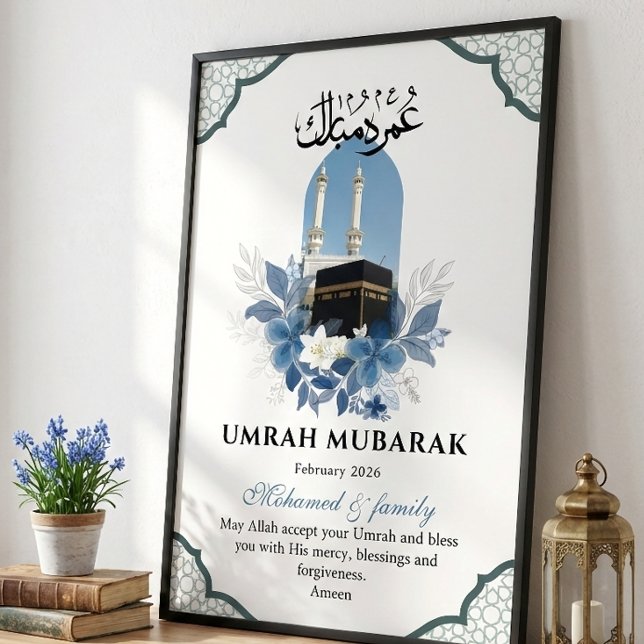 Personalized Umrah Mubarak Islamic Wall Art Poster (Von Creator hochgeladen)