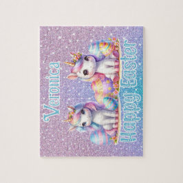 Personalized Unicorn Happy Easter Puzzle