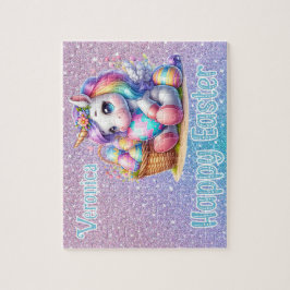 Personalized Unicorn Happy Easter Puzzle