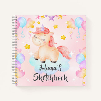 Personalized Unicorn Kids Sketchbook Notizbuch