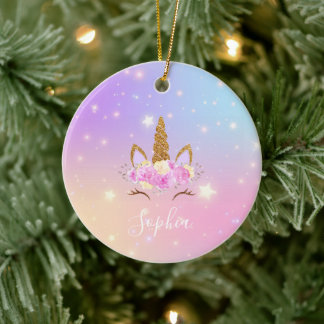 Personalized Unicorn Ornament for Girls