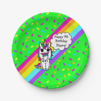 Personalized Unicorn, Rainbow and Butterfly Pappteller