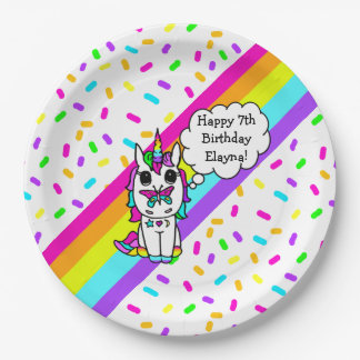 Personalized Unicorn, Rainbow and Butterfly Pappteller