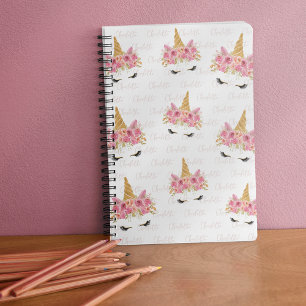 Personalized Unicorn Repeating Name Monogrammed  Notizbuch