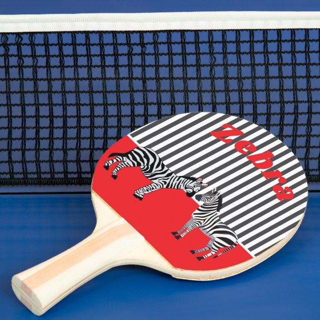 Personalized Unique background Zebra Red Black Tischtennis Schläger (InSitu)