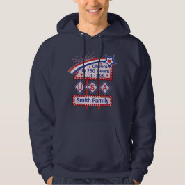 Personalized USA 250–Patriotic Retro Marquee Hoodie