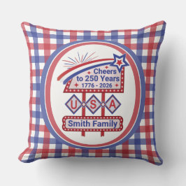 Personalized USA 250–Patriotic Retro Marquee Kissen