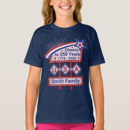 Personalized USA 250–Patriotic Retro Marquee T-Shirt
