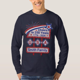 Personalized USA 250–Patriotic Retro Marquee T-Shirt