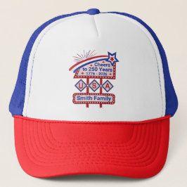 Personalized USA 250–Patriotic Retro Marquee Truckerkappe