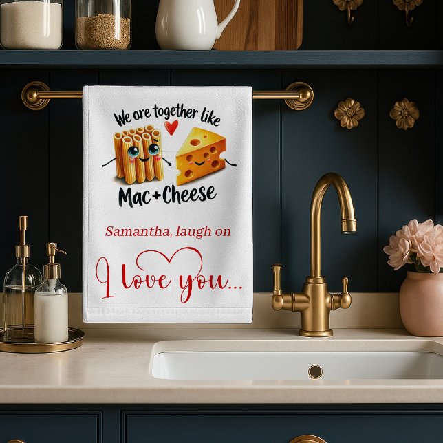 Personalized Valentine Kitchen Towel Food Puns Geschirrtuch (Personalized Valentine Kitchen Towel Food Puns)