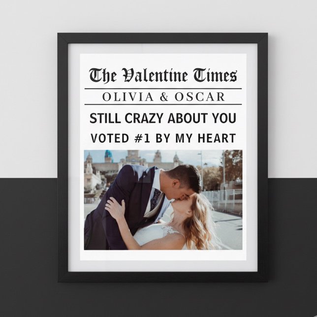 Personalized Valentine Newspaper Photo Poster (Von Creator hochgeladen)