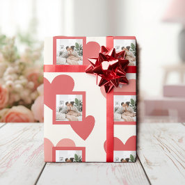 Personalized Valentine Photo Heart Wrapping Paper Geschenkpapier