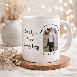 Personalized Valentine Photo Mug Jumbo-Tasse