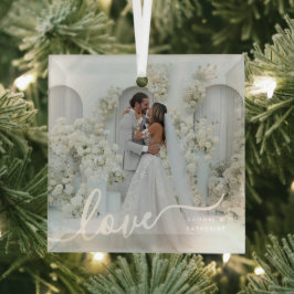 personalized Valentine photo Ornament Aus Glas