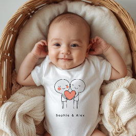 Personalized Valentine’s Couple Baby Bodysuit Strampler