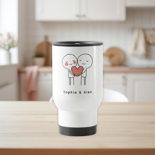 Personalized Valentine’s Couple Matching  Reisebecher (Von Creator hochgeladen)