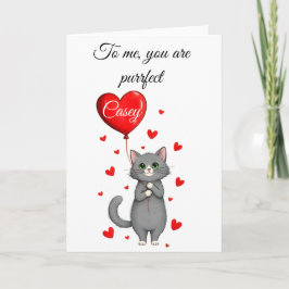 Personalized Valentine's Day Card - Cute Cat   Karte