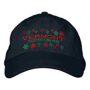 Personalized Vermont Winter Snowflakes Bestickte Baseballkappe