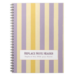 Personalized Vertical Stripe Yellow Lavender Notizblock