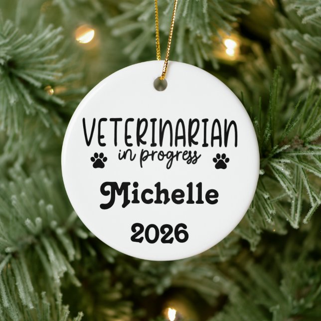 Personalized Veterinarian In Progress  Keramik Ornament (Baum)