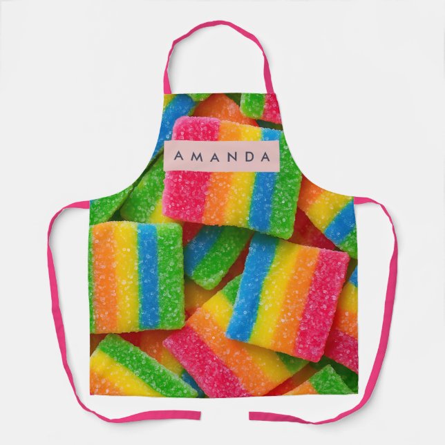 Personalized Vibrant Rainbow Candy Stripe  Schürze (Vorderseite)