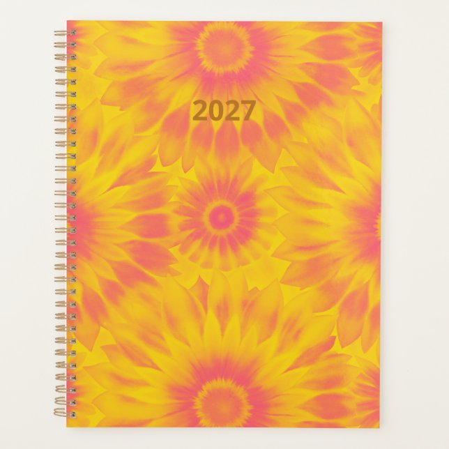 Personalized Vibrant Sunflower Tie-Dye Art Planer (Vorderseite)
