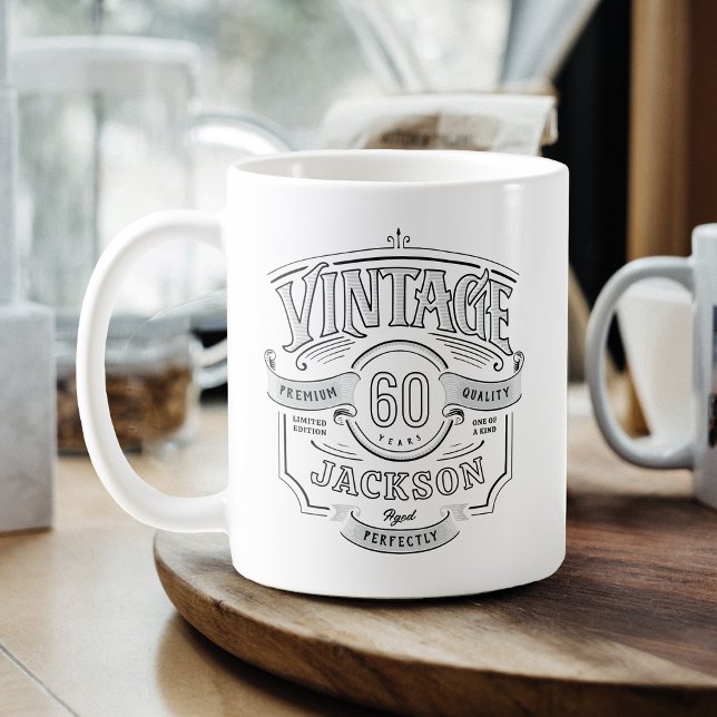 Personalized Vintage Aged To Perfection Birthday Kaffeetasse (Personalized Vintage Aged To Perfection Birthday Coffee Mug)