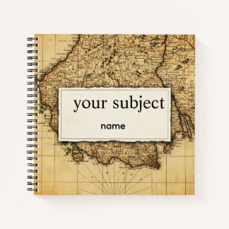 Personalized Vintage Antique World Map Notebook - Notizbuch